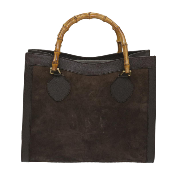 GUCCI Bamboo Hand Bag Suede Brown 002 1095 0260 Auth 57388 - Picture 2 of 16